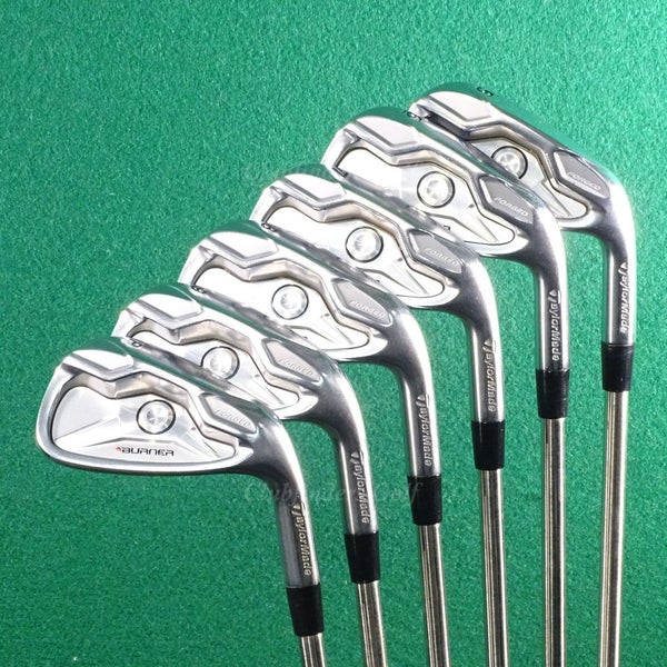 TaylorMade Burner Forged 5-PW Iron Set True Temper Black Gold Steel Stiff IMPORT
