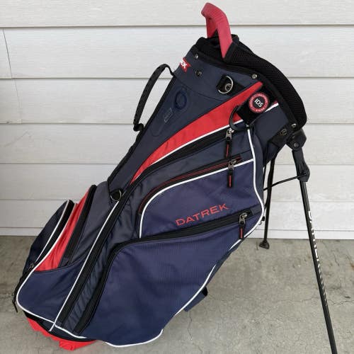 Datrek DG Go Lite Hybrid Stand Cart Golf Bag 14 Way Dividers Red White Blue