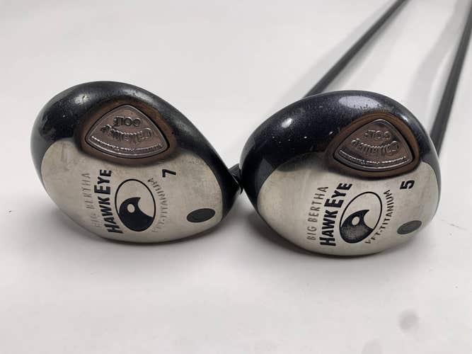 Callaway Hawkeye VFT 5 & 7 Fairway Wood Set 18* 21* System 60 Senior Mens LH