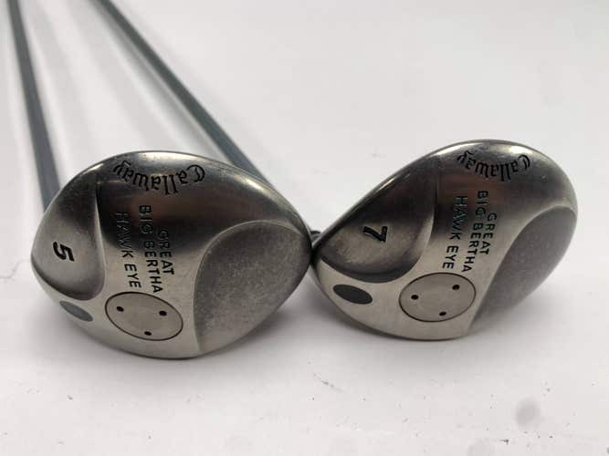 Callaway Hawkeye 5 & 7 Fairway Wood Set 18* 21* Hawk Eye Gems UL Ladies RH