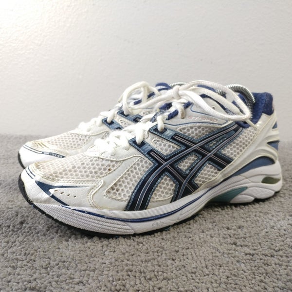 Asics GT-214 Womens Size 10 Running Shoes White Blue Low Top Sneakers Athletic