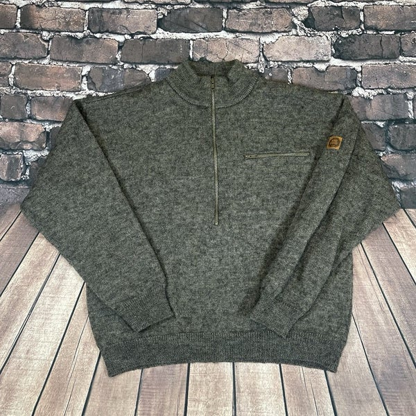 Vintage Cabelas Wool Sweater Mens Large Gore Windstopper Lined 1/2 Zip USA