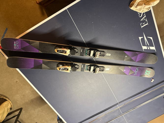 Women's 2016 Volkl Aura 163 cm All Mountain Skis With Bindings Max Din 11 (Used)