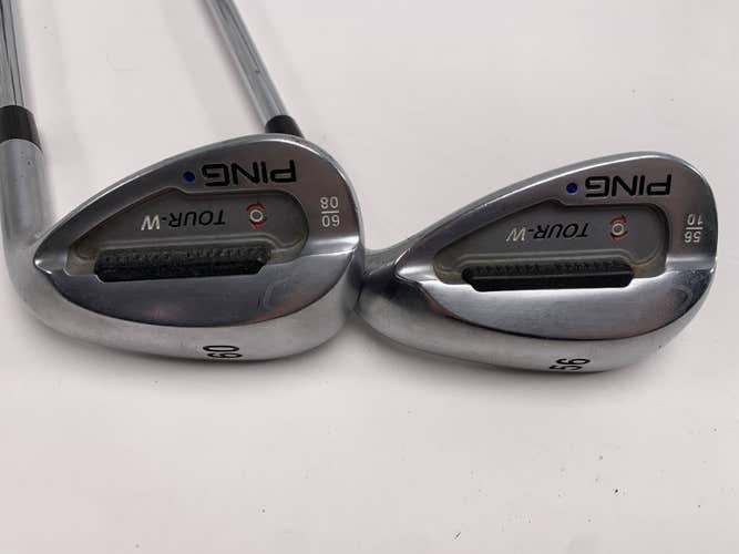 Ping Tour-W Brushed Silver Wedge Set 56* 10 | 60* 8 Blue Dot 1* Up AWT Mens RH