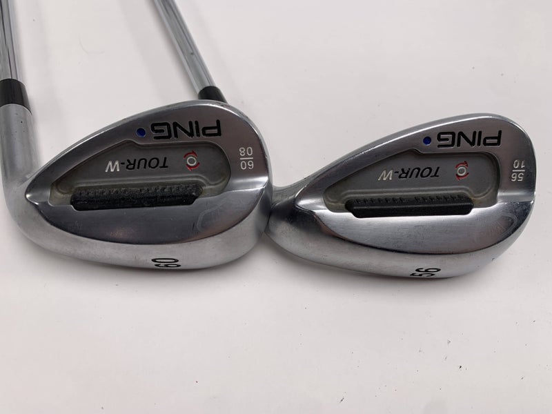 Ping Tour-W Brushed Silver Wedge Set 56* 10 | 60* 8 Blue Dot 1* Up AWT Mens RH
