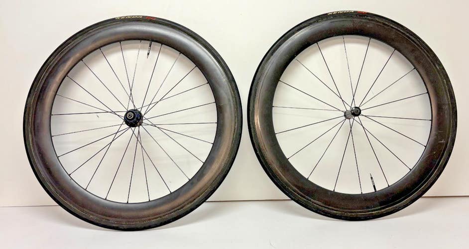 HED 24/18-Bladed Spoke Aero Carbon Tubular 700C Wheelset Kenda SC Tires