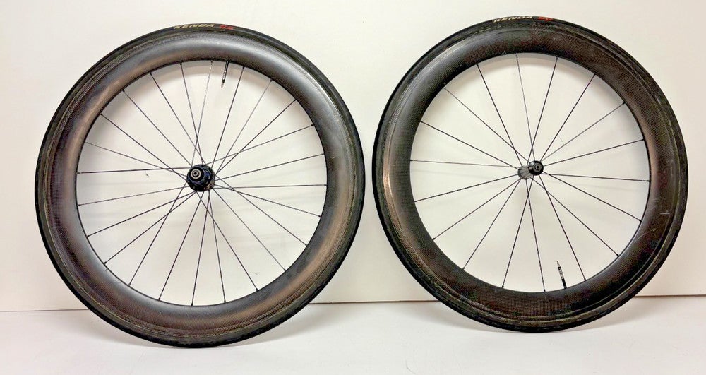 HED 24/18-Bladed Spoke Aero Carbon Tubular 700C Wheelset Kenda SC Tires