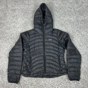Patagonia Jacket Womens Small Black Down Sweater Hooded Puffer Winter Coat Hoody
