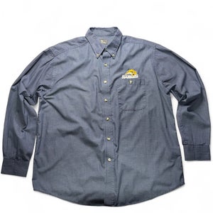 BUFFALO SABRES VINTAGE ANTIGUA SIZE LARGE LONG SLEEVE BUTTON UP SHIRT BLUE