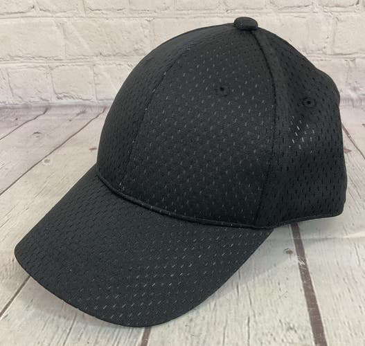 OC Sports Youth Unisex Blank Breathable Mesh Black Strapback Cap Hat Black OSFM
