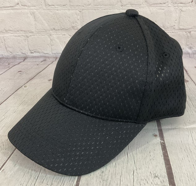 OC Sports Youth Unisex Blank Breathable Mesh Black Strapback Cap Hat Black OSFM