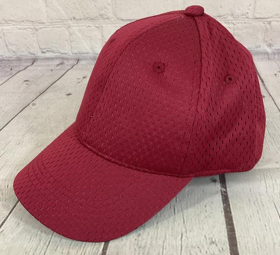 OC Sports Youth Unisex Blank Breathable Mesh Strapback Cap Hat Red OSFM