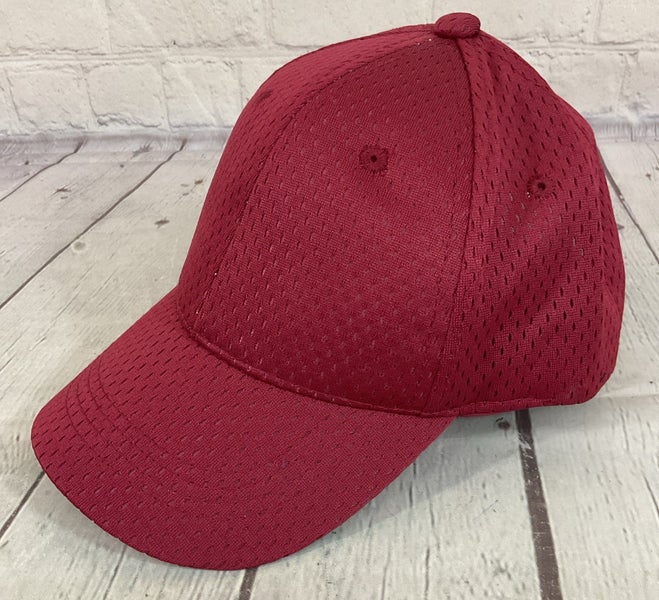 OC Sports Youth Unisex Blank Breathable Mesh Strapback Cap Hat Red OSFM