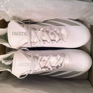 White Men's Size M 11.5 (W 12.5) Adult Adidas Adizero Low Top Molded Cleats (New)