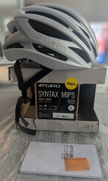 Giro Syntax MIPS Bike Helmet ADULT Sz Large Matte White/Silver Cycling Mountain