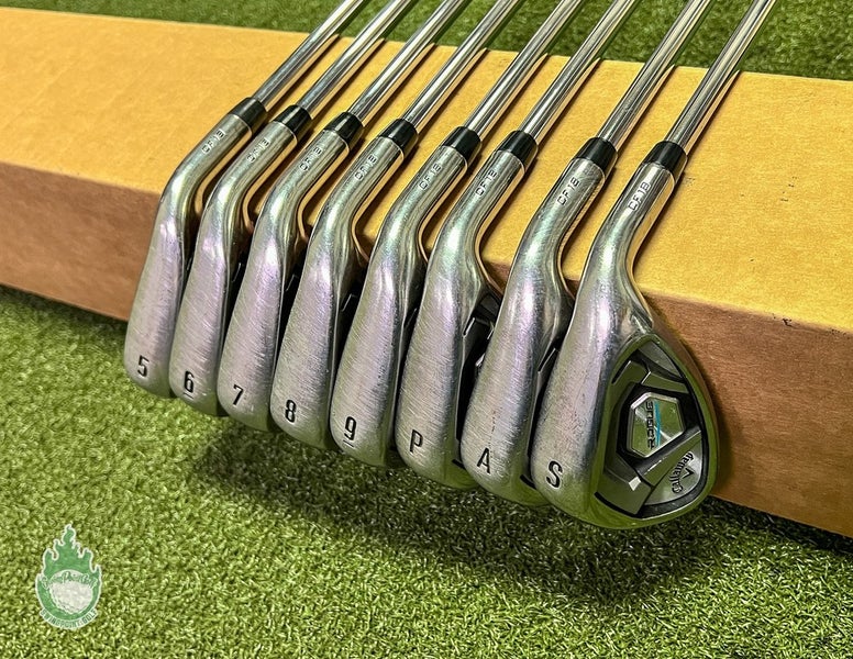 Used RH Callaway Rogue Irons 5-PW/AW/SW XP95 R300 Regular Steel Golf Club Set