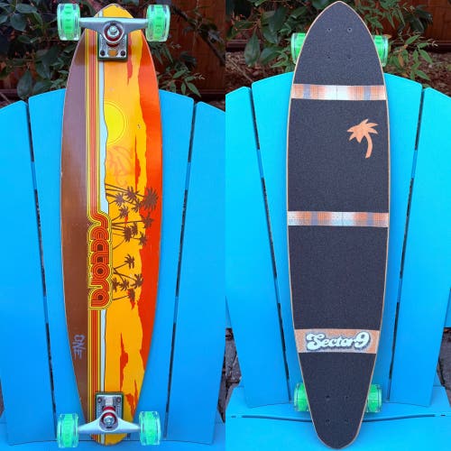 Vintage Sector 9 “Oasis” Complete Skateboard 37.6” Slime balls - Cadillac Trucks