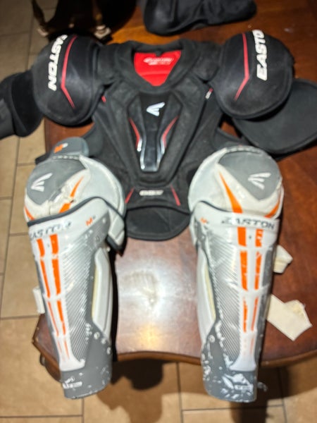 Used Easton 65S Shoulder Pads And Easton M5 Shin Guards