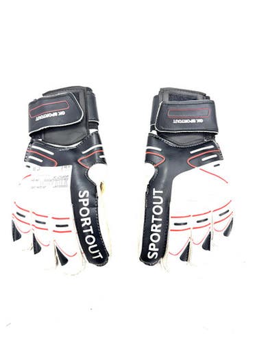 Used SPORTOUT GK Soccer Goalie Gloves White 8 11860-C000301887