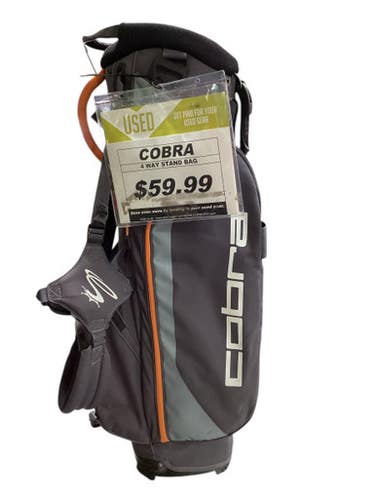Used Cobra 4 WAY STAND BAG Mens Stand Bag Charcoal And Orange 11347-S000260118