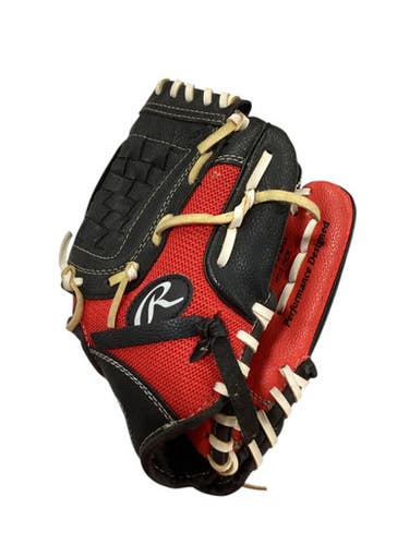 Used Rawlings 10 1/2 IN PLAYERS SERIES BB/SB Glove RH Throw Black And Red 10 1/2" 11347-S000260114