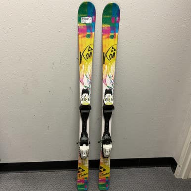 Used Fischer KOA Boys DH Ski/Binding White And Yellow 130 cm 11855-S000195791