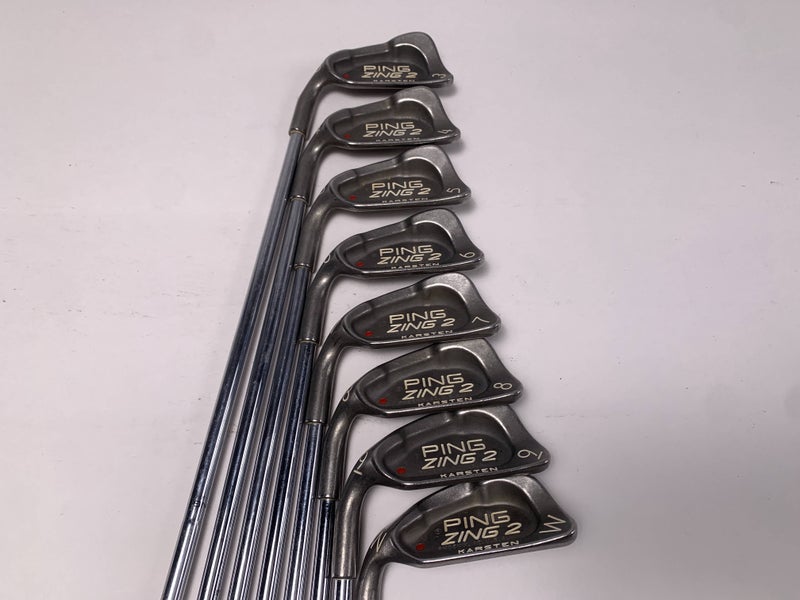 Ping Zing 2 Iron Set 3-PW Red Dot 1* Flat Karsten JZ Regular Steel Mens LH