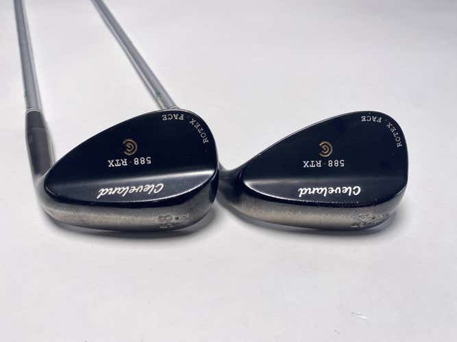 Cleveland 588 RTX 2.0 Black Satin Wedge Set 54* 12 58* 12 DG Wedge Steel Mens RH