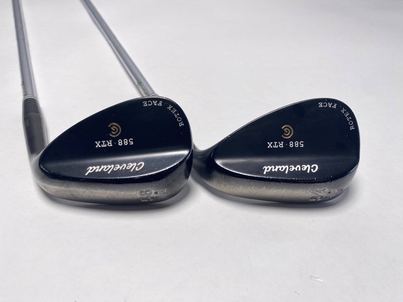 Cleveland 588 RTX 2.0 Black Satin Wedge Set 54* 12 58* 12 DG Wedge Steel Mens RH