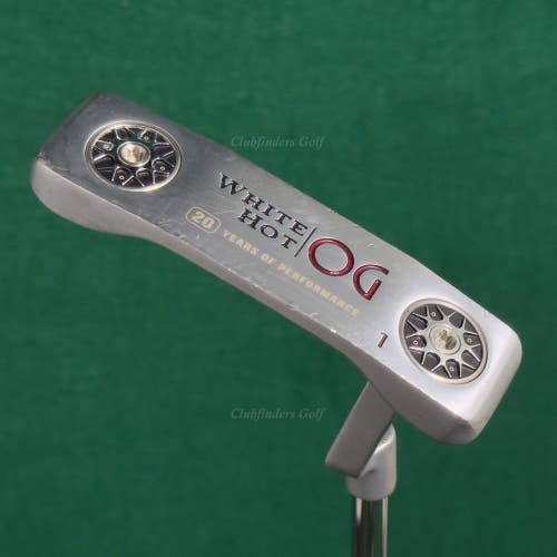 Odyssey White Hot OG 1 34" L-Neck Blade Putter Golf Club W/ Stroke Lab Red