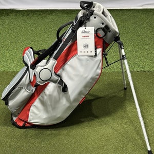 NEW Titleist Players 5 Double Strap Stand Carry Golf Bag Gray/Red/White No Logo