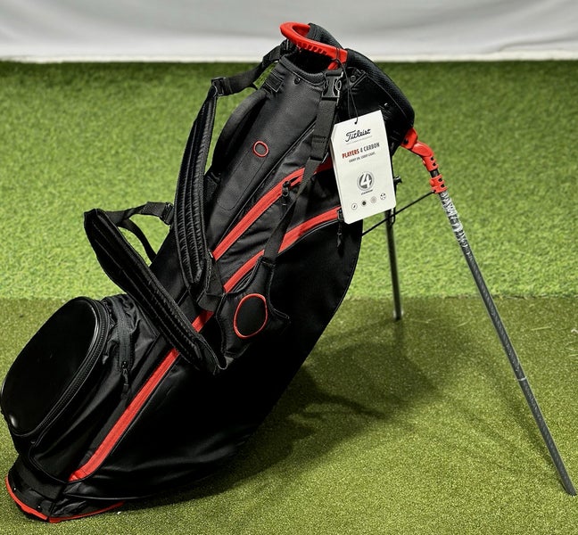 Titleist Players 4 Carbon Double Strap Stand Golf Bag Black/Red - No Logo - NEW!
