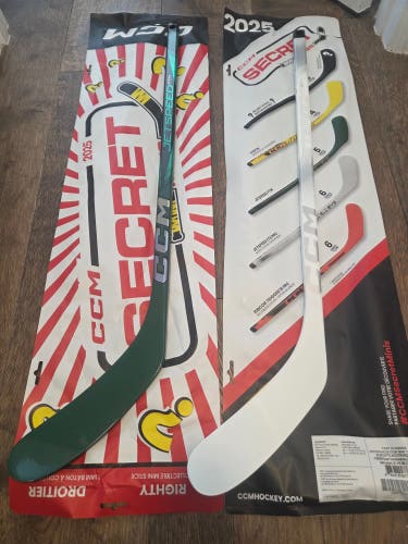 Set of 2 Youth 2025 Secret Mini CCM Right Handed Hockey Stick Less Than 30 Flex (New)
