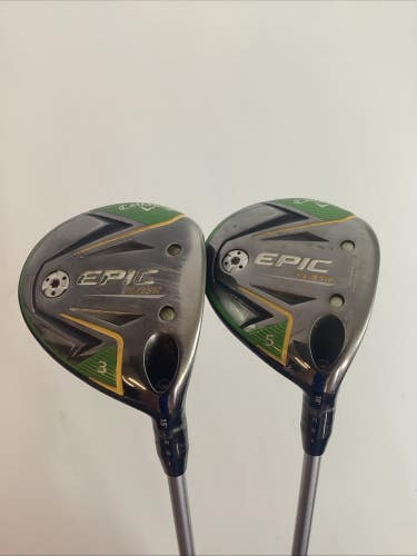 Callaway Epic Flash Fairway Woods Set 3 & 5 With Regular Graphite Shafts