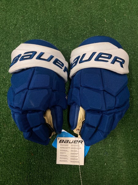 Blue Senior Bauer Supreme Ultrasonic Gloves 14" Colorado Avalanche Pro Stock (New)