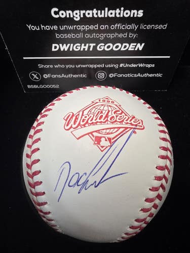 Yankees DWIGHT GOODEN 1996 World Series Signed Baseball Fanatics COA