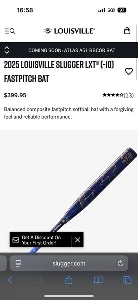 2025 Louisville Slugger LXT Composite Bat (-10) 24 oz 34" (New)