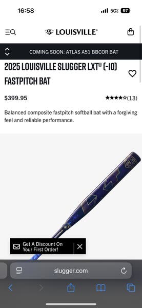 Batte Composite 34/24 Occasion Batte De Softball Composite Louisville Slugger LXT X20 34/24 (-10) - Occasion, Usure Cosmétique, Fonctionnelle Wipeout 2097