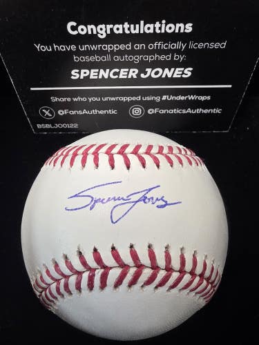 Yankees SPENCER JONES Signed Auto Autograph Authentic Baseball Fanatics Coa