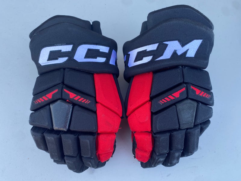 CCM HGTK Tacks Pro Stock Hockey Gloves 15" Blackhawks 3534