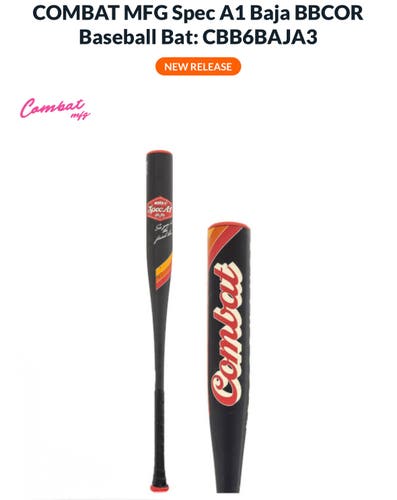 Combat 2026 Performance model BAJA Special A1 BBCOR Certified Bat (-3) 29 oz 32" (New)