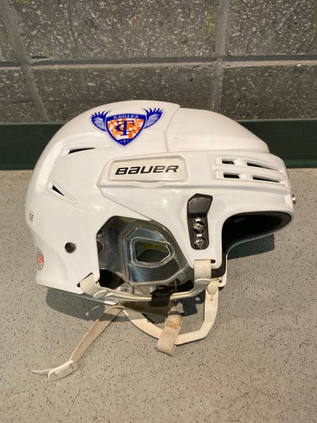 White Large Bauer Re-Akt 75 Helmet (Used)
