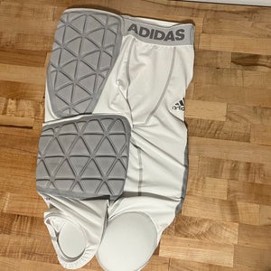 Men's Small Adidas Football Girdle Padded Pants White Gray