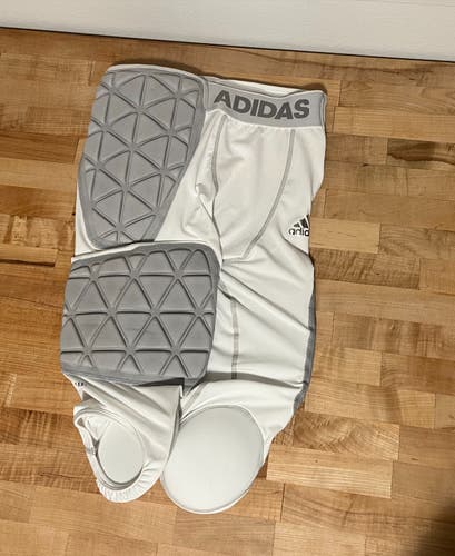 Men's Small Adidas Football Girdle Padded Pants White Gray