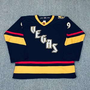 Men's Vegas Golden Knights 9 Jack Eichel Black Reverse Retro Ice Hockey Jersey Hockey Size 52
