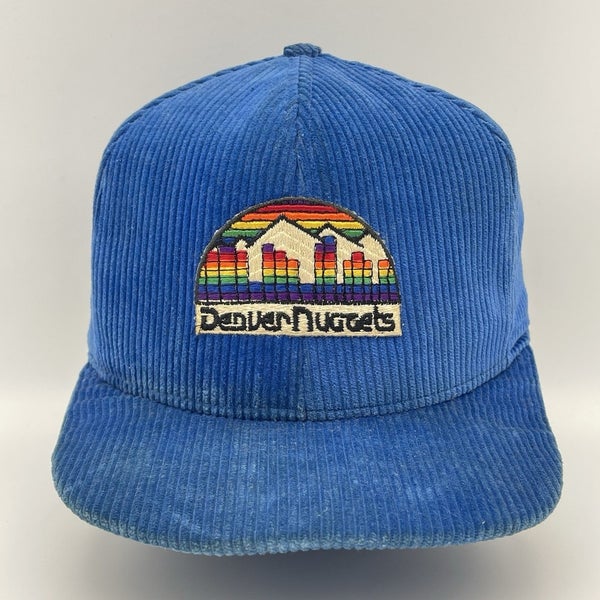 Vintage Denver Nuggets Rainbow Skyline Corduroy AJD Snapback NBA Hat Cap RARE
