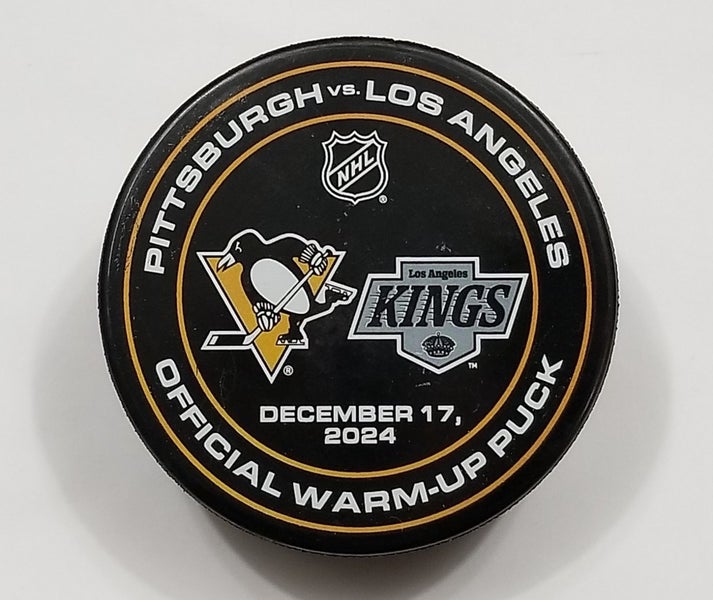 12-17-24 Pittsburgh Penguins vs Los Angeles Kings WARM-UP USED NHL Hockey Puck