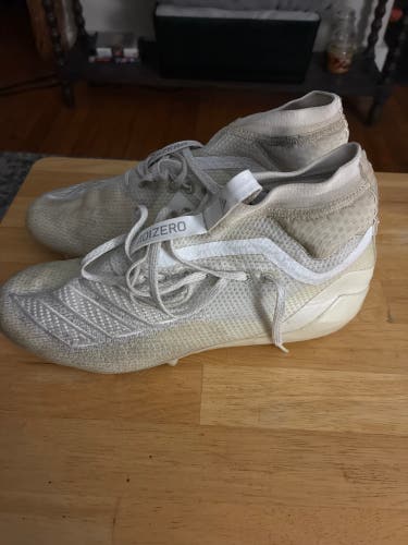 White Men's 9K (Toddler) Adult Adidas Adizero High Top Molded Cleats (Used)