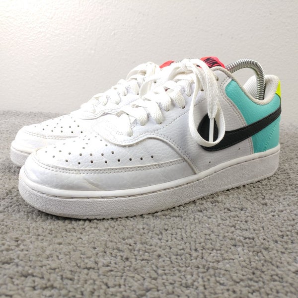 Nike Court Vision Womens Size 7.5 Shoes White Blue Yellow Low Top CZ9352-100
