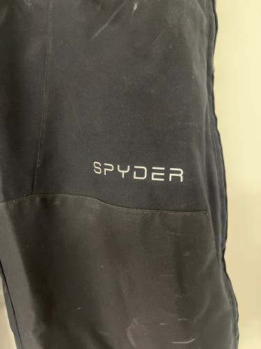 Side Zip Black Youth Size 14 Spyder Ski Pants (Used)